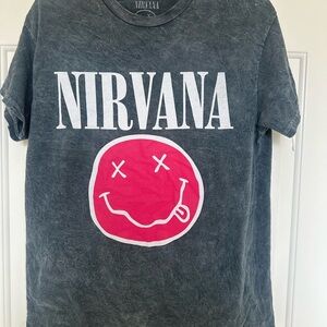 Nirvana Graphic T-Shirt in Gray and Pink